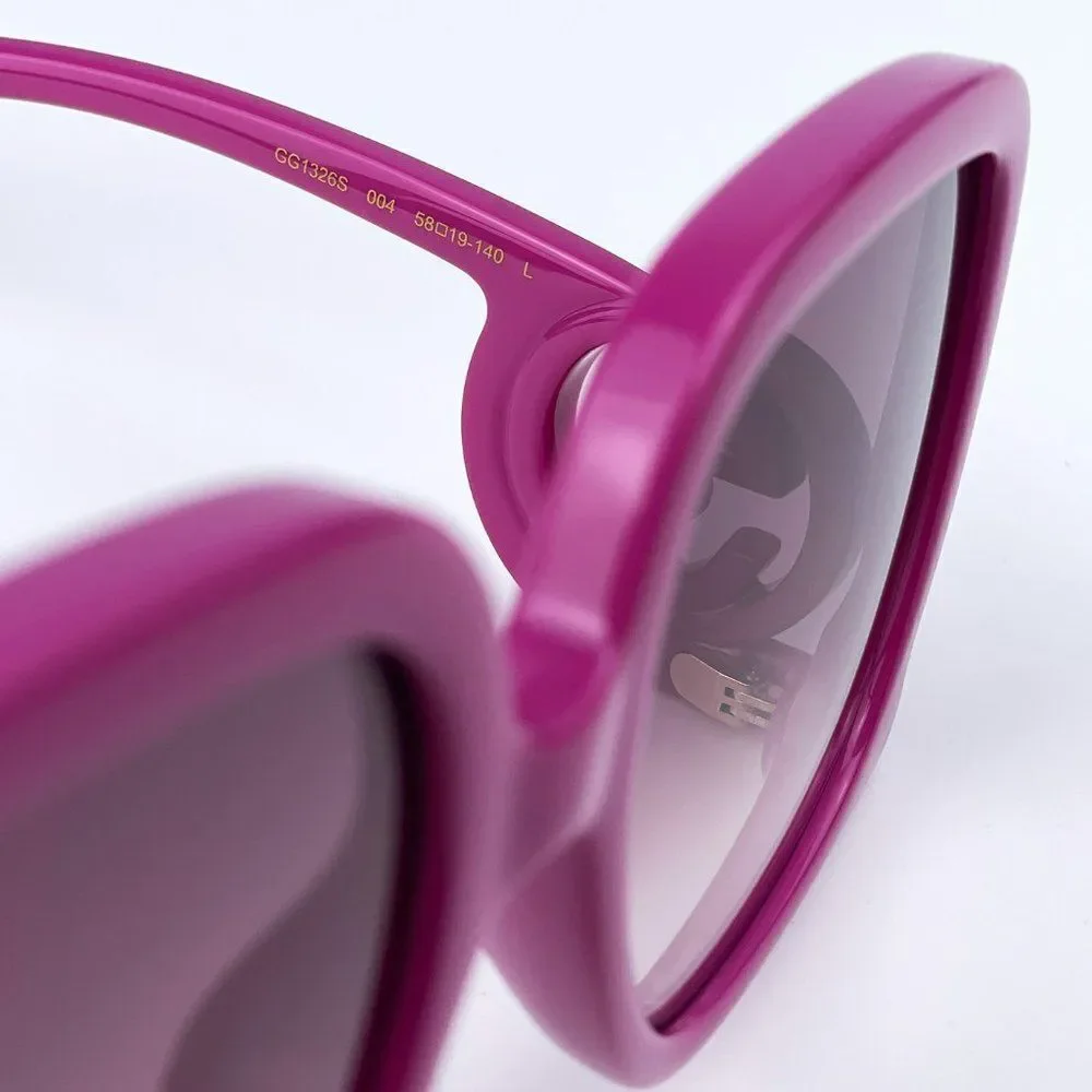 NEW Gucci GG1326S 004 Fuchsia Violet Gradient Oversized Square Women Sunglasses